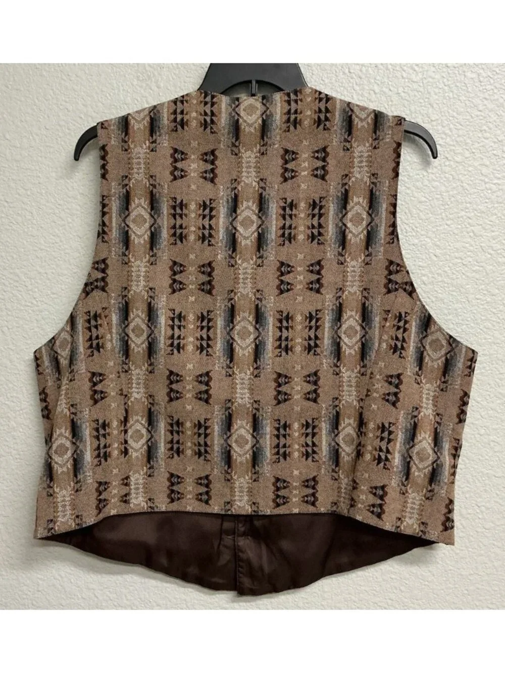 VTG Pendleton High Grade Western Wear Vest Southwestern Aztec Wool Sz XXL Lined